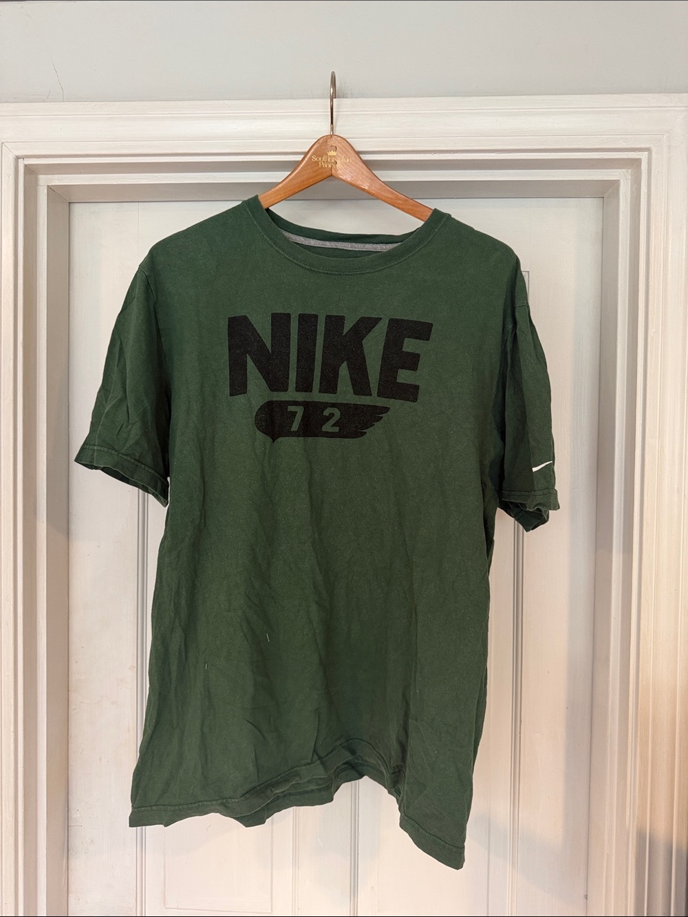 Nike Forest Green Graphic Crew Tee with Black Logo